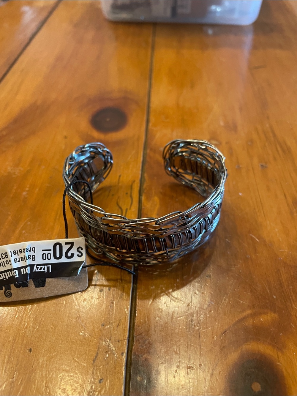 Anju Woven Metal Cuff Bracelet - Silver & Bronze Tones